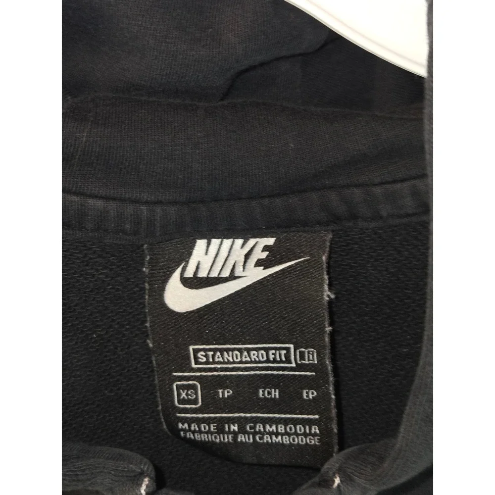 Nike Kids Gray Black Full‎ Zip Hoodie XS Double Swoosh Sweatshirt Activewear